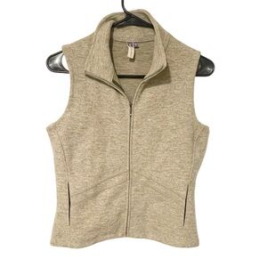 Ibex Carrie Vest Oatmeal Heather Merino Wool Full Zip Vest Size XS